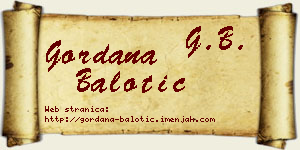Gordana Balotić vizit kartica